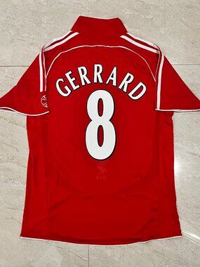Liverpool 06/08 Champions League Final Home jersey - Gerard #8 US SIZE LARGE